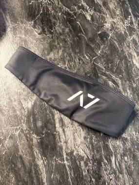 A7 Black Athletic Headband with White Logo